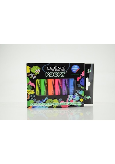 Cadence Kooky Fosforlu Akrilik Boya 15Ml 6 Lı Set