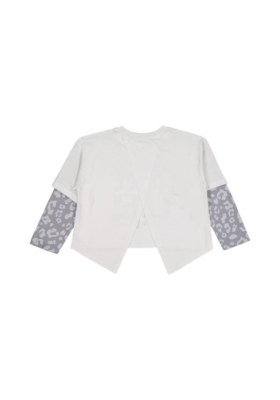 Civil Girls Leopar 10-13 Yaş Sweatshirt Beyaz