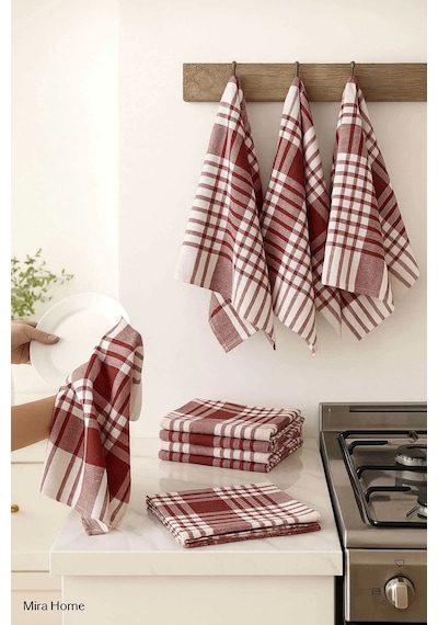 10 Lu Lüks Bulaşık Kurulama Bezi Ve Mutfak Peçetesi 50x70 Cm Daily Bordo Çok Renkli