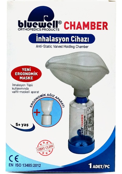 Bluewell Aerochamber İnhalasyon Cihazı Mavi 5 Yaş Üstü