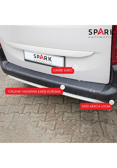 Citroen Berlingo 2019- Yılı Ve Sonrası Uyumlu Arka Tampon Eşiği Mat Siyah