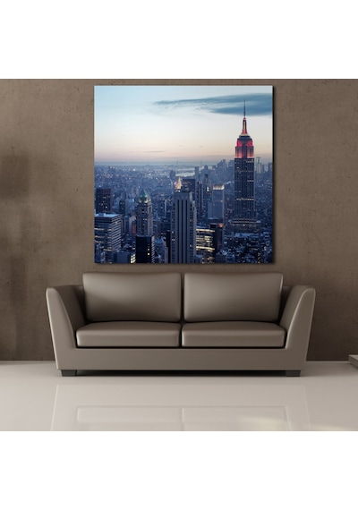 Şehir Manzaraları Ve Akşam Üstü Temalı Kanvas Tablo 100x100cm