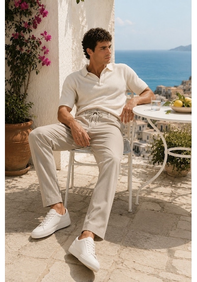 Danger Erkek Comfort Fit Bej Çizgili Jogger Pantolon Esnek Kumaş 0247dngr