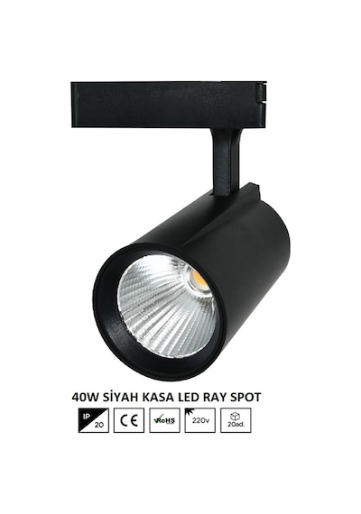 Noas 40w Lyon Günışığı Siyah Kasa Led Ray Spot Yl29-4002 Gün Işığı