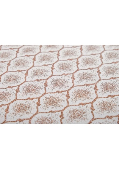 Melisa Damask Baskılı Duck Kumaş Kreme Kahve Runner 40x140 Cm 1419 Kahverengi