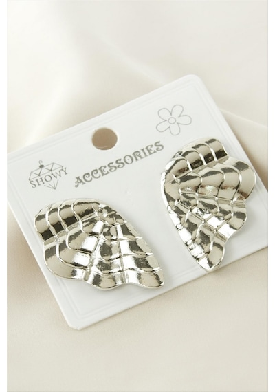 Gld-spt- Çiçek Metal Küpe - Gümüş Rengi 66726009