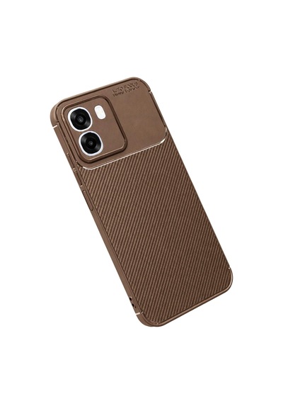 Oppo Oppo A6t 5g Auto Focus Karbon Kapak - Kahverengi Diğer