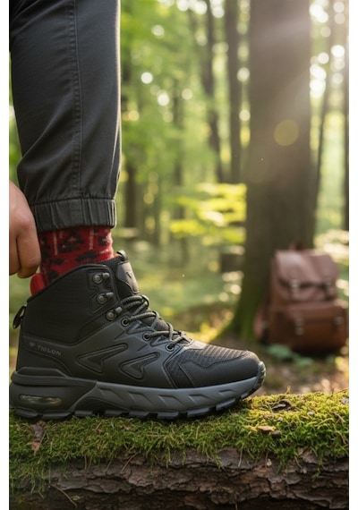 Enoch Erkek Waterproof Su Geçirmez Hava Tabanlı Outdoor Trekking Ve Doğa Botu Siyah - Füme