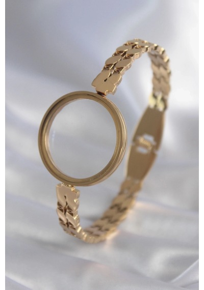 Buğz 316l Çelik Gold Renk Arpa İşleme Açılabilir Fanus Model Kadın Kelepçe Diğer