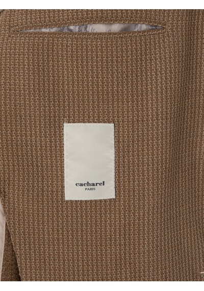 Cacharel Bej Slim Fit Yün Karışımlı Dokulu Ceket
