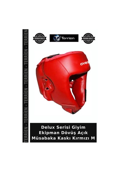 Delux Serisi Giyim Ekipman Dövüş Açık Müsabaka Kaskı Kırmızı M
