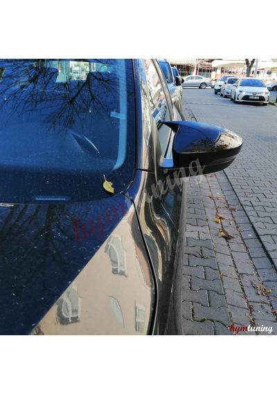 Skoda Octavia Mk3 2015+ Yarasa Ayna Kapağı - Parlak Siyah