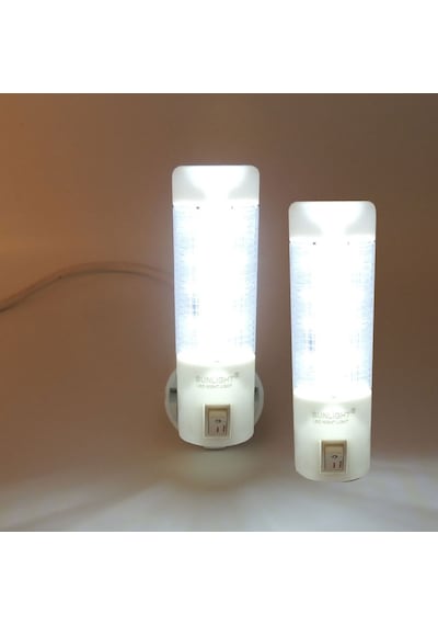 Uzun Led Gece Lambası 0,5W Tasarruflu Işıklı Fişli Düğmeli 2'Li Çok Renkli