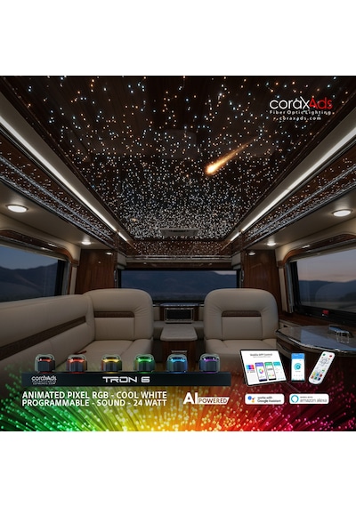 Karavan Ambiyans Aydınlatma Fiber Optik Yıldız Tavan Kiti - Kayan Yıldızlı Çok Renkli