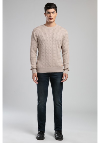 Lee Cooper Smıth Erkek O Yaka Kazak-21851 Bej
