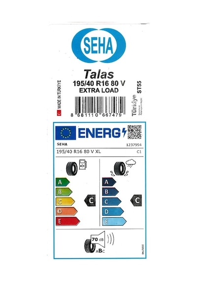 Seha 195/40R16 80V XL ST55 Talas Yaz Lastiği 2026