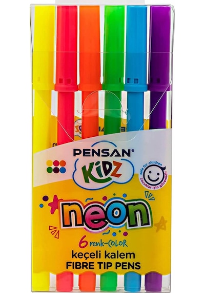 Pensan Kidz Keçeli Kalem 6 Renk Neon 24 Paket