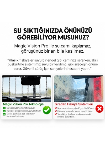 Togg T10f Silecek Uyumlu Maybach Tipi Akıllı Su Fıskiyeli Silecek Seti Ön Takım