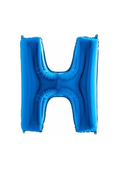 H Harf Folyo Balon Mavi 100cm Mavi