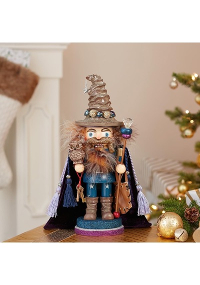 Kurt Adler 38cm Hollywood Wizard Nutcracker With Owl
