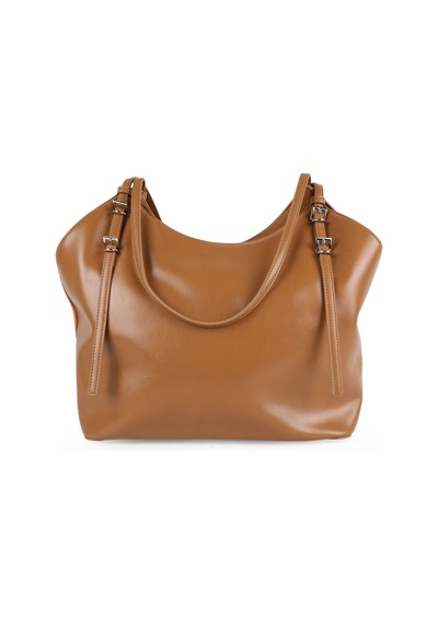Guja C3016 Kadın Süet Dokulu Mini Cüzdan Aksesuarlı Tokalı Çift Askılı Geniş Hobo Omuz Çantası Camel