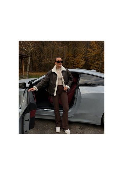 Verymoda Nubuk Yakası Kürklü Mont F1553 Haki Krem