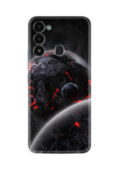 Tecno Spark 8c Kılıf Resimli Desenli Silikon Platinium Series Kara Dünya 1902