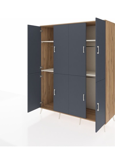 Kronos Gardrop 4 Raflı 8 Kapaklı 4 Askılı 176x59x221 Çam-antrasit/aytaşı Antrasit/aytaşı Kronos Gardrop 4 Raflı 8 Kapaklı 4 Askılı 176x59x221 Çam-antrasit/aytaşı Antrasit/aytaşı