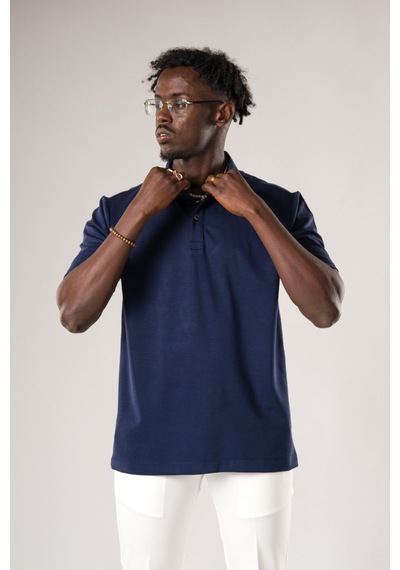 Fbi Regular Fit Dokulu Likralı Polo Yaka T-shirt Lacivert Fbi Regular Fit Dokulu Likralı Polo Yaka T-shirt Lacivert