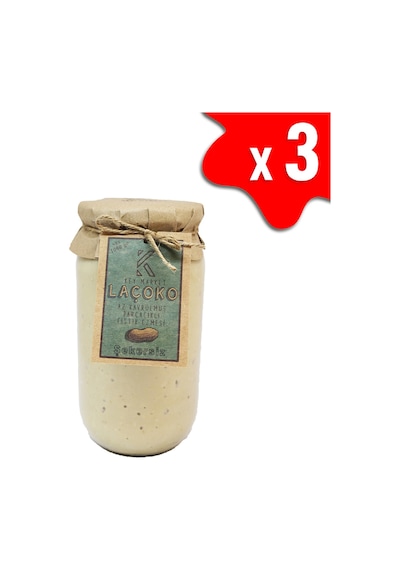 Laçoko Doğal Az Kavrulmuş Çiğ Parçacıklı Extra Crunchy Fıstık Ezmesi 3 x 1 KG