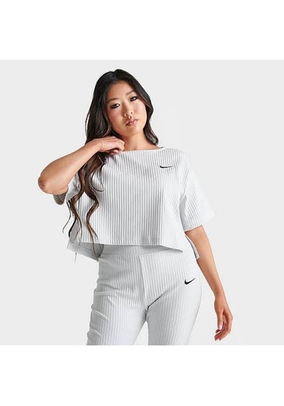 Sportswear High-waisted Wide Leg Ribbed Kadın Eşofman Altı Dv7868 - 025 Gri