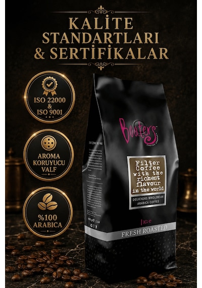 Boaters Öğütülmüş Filtre Kahve 1 KG Medium-Dark Kavrum