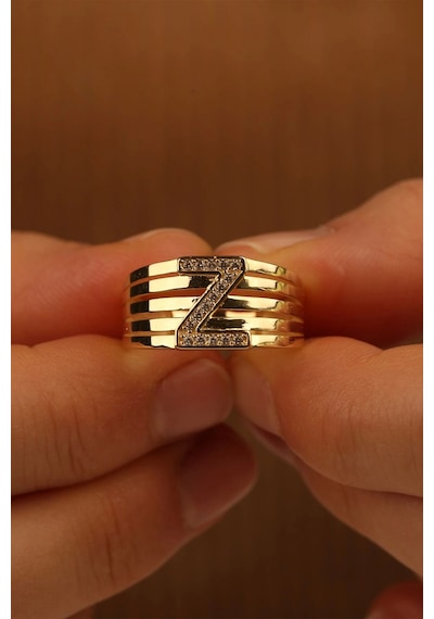 Çgk Çiğdem Gürel Kuyumculuk  Z Harf Altın Yüzük Gold