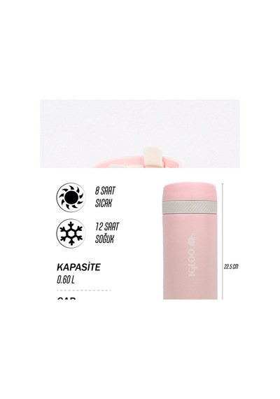 Igloo Squid Termos 600ml-pembe - 2 Çok Renkli