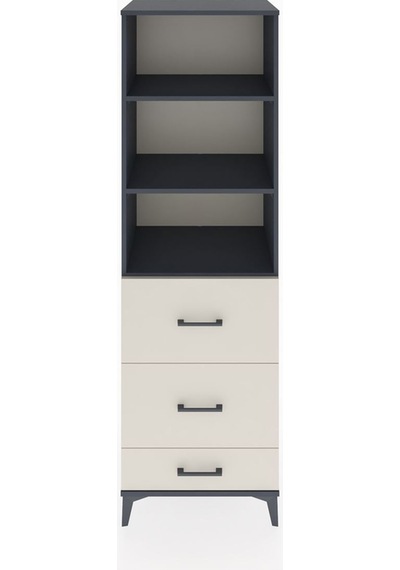 Hyperion Dolap 3 Raflı 3 Çekmeceli 60x44x195 Antrasit-aytaşı Antrasit