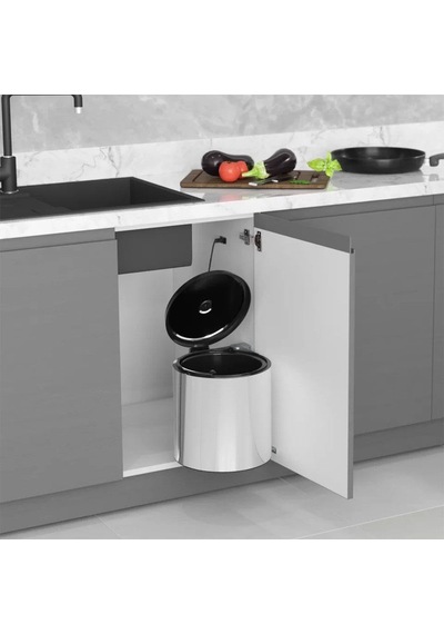 S-2251-ss Krom Paslanmaz Çöp Kovası 10 Lt