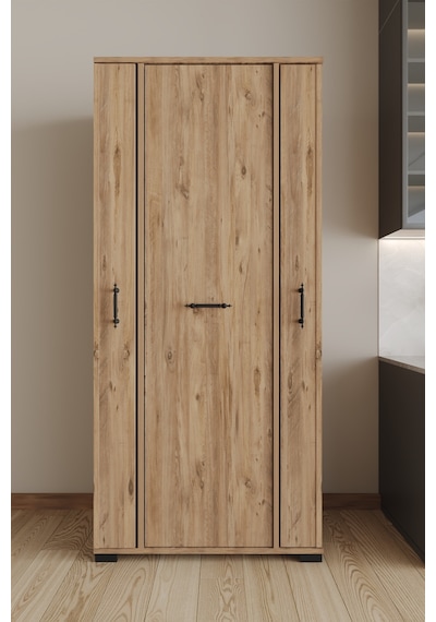 Aeka Ae-3083 Hazal Çok Amaçlı Mutfak Dolabı 3 Kapaklı 15 Raflı Kiler Dolabı Modern Tasarım 170x138x77,5 Çam