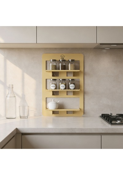 Hamton Elkat Katlaraf 7050 - Katlanabilir Metal Baharatlık Raf - Gold