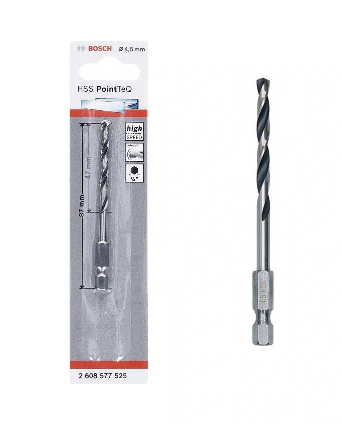 Point Teq Altıgen Şaftlı Hss Matkap Ucu 4,5 Mm - Elwm-581941