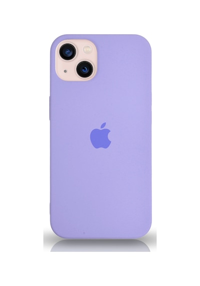 Apple Uyumlu  iPhone 13 ile Logolu Silikon Kılıf Altı Kapalı İçi Kadife Lansman Arka Kapak