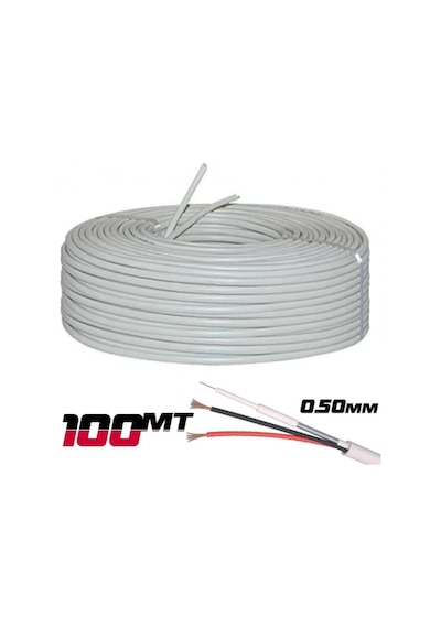 100 Metre 0.50mm 2+1 Cctv Güvenlik Kamera Kablosu