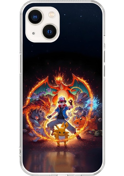 Apple Uyumlu iPhone 15 Şeffaf Kılıf Pokemon 3 Tasarımlı