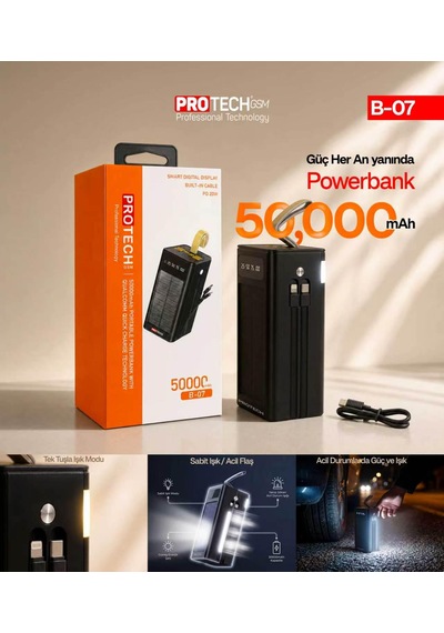 B-07 50000 Mah Powerbank Siyah