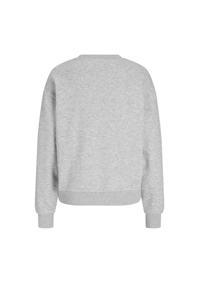 Jack & Jones Kadin Gögüs Logolu Sweatshirt - Abbie - 12223962 Light Grey Melange Jack & Jones Kadin Gögüs Logolu Sweatshirt - Abbie - 12223962 Light Grey Melange
