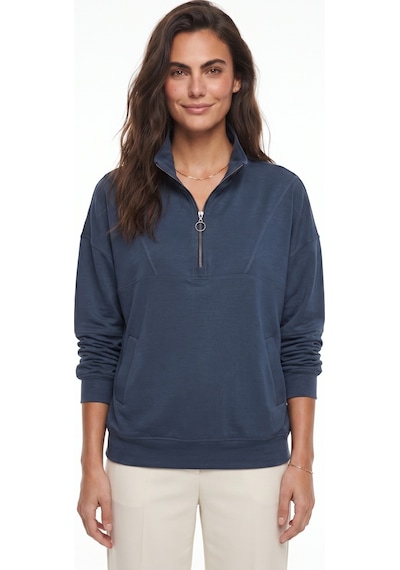 Onloox Kadın Füme Füme Pamuklu Modal Dokulu Dik Yaka Yarım Fermuarlı Oversize Cep Detaylı Sweatshirt Onloox Kadın Füme Füme Pamuklu Modal Dokulu Dik Yaka Yarım Fermuarlı Oversize Cep Detaylı Sweatshirt