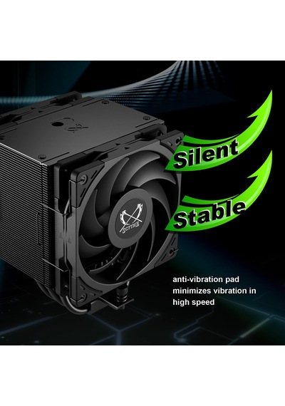 Mugen 6 Dual Fan Black Edition Cpu Hava Soğutucu, Intel Lga1700, Lga1151, Amd Am5, Am4 Desteği, 120mm, Tek Kule, Alüminyum Üst Kapak Mugen 6 Dual Fan Black Edition