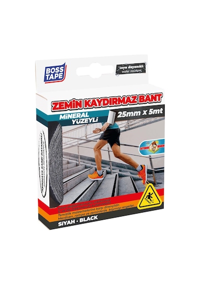 Boss Tape İç Ve Dış Mekan Kaydırmaz Bant Siyah Bt-10002