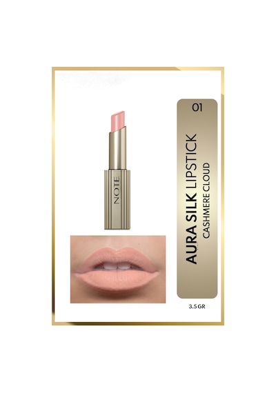 Note Aura Silk Lipstick 01 Cashmere Cloud Kremsi Yarı Parlak Ruj - Nude