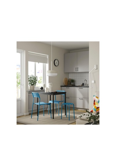 Ikea Marıus Tabure, Mavi, 45 Cm Açık Bej