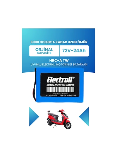 Hrc-a Tw Batarya Standart Kapasite Lifepo4 72v 24ah Elektrikli Motosiklet Bataryası